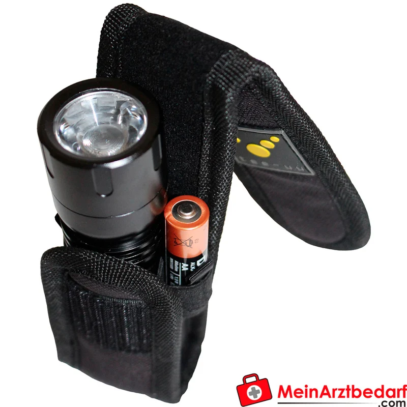 TEE-UU LED-Taschenlampen-Holster gepolstert 1200D Polyester schwarz 5×16×4 cm