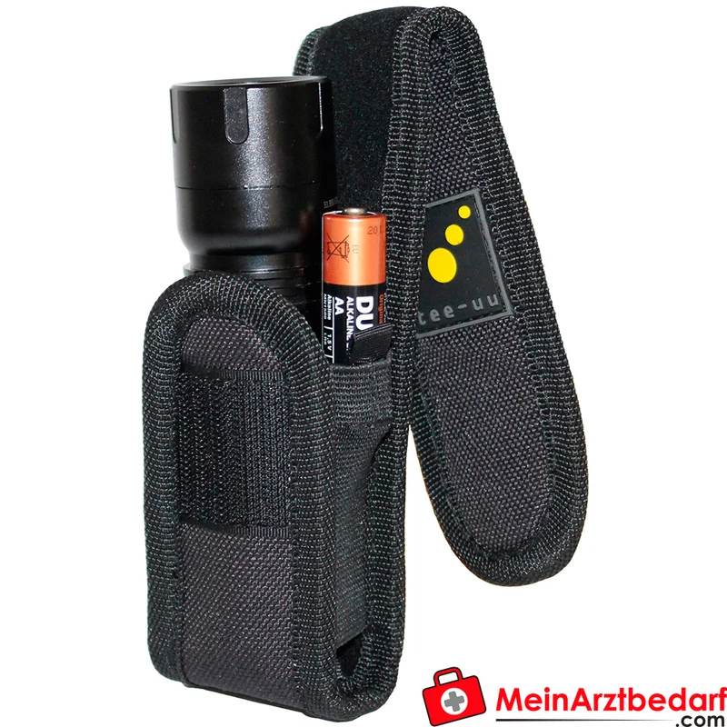 TEE-UU LED-Taschenlampen-Holster gepolstert 1200D Polyester schwarz 5×16×4 cm