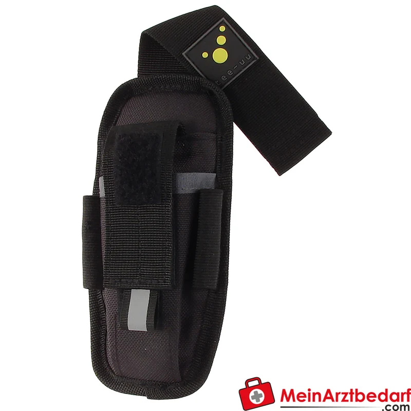 TEE-UU PLUS ULTRA Holster schwarz kompakt, 2 Fächer Gürtelholster mit gepolsterter Rückseite und Elastikschlaufen