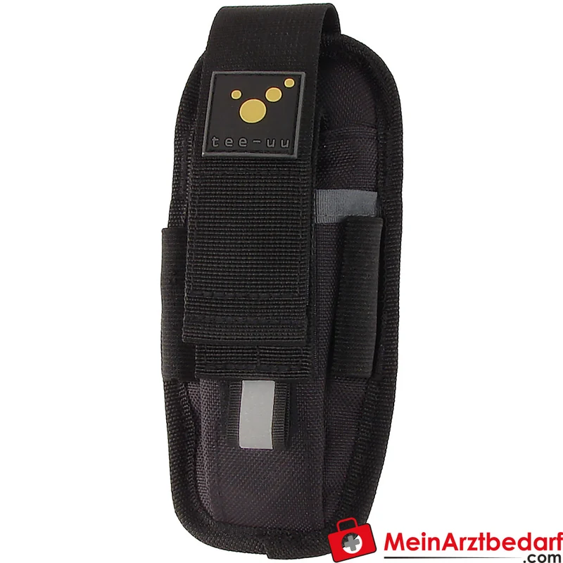 TEE-UU PLUS ULTRA Holster schwarz kompakt, 2 Fächer Gürtelholster mit gepolsterter Rückseite und Elastikschlaufen