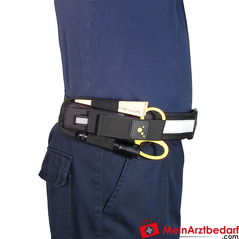 TEE-UU PLUS ULTRA Holster schwarz kompakt, 2 Fächer Gürtelholster mit gepolsterter Rückseite und Elastikschlaufen