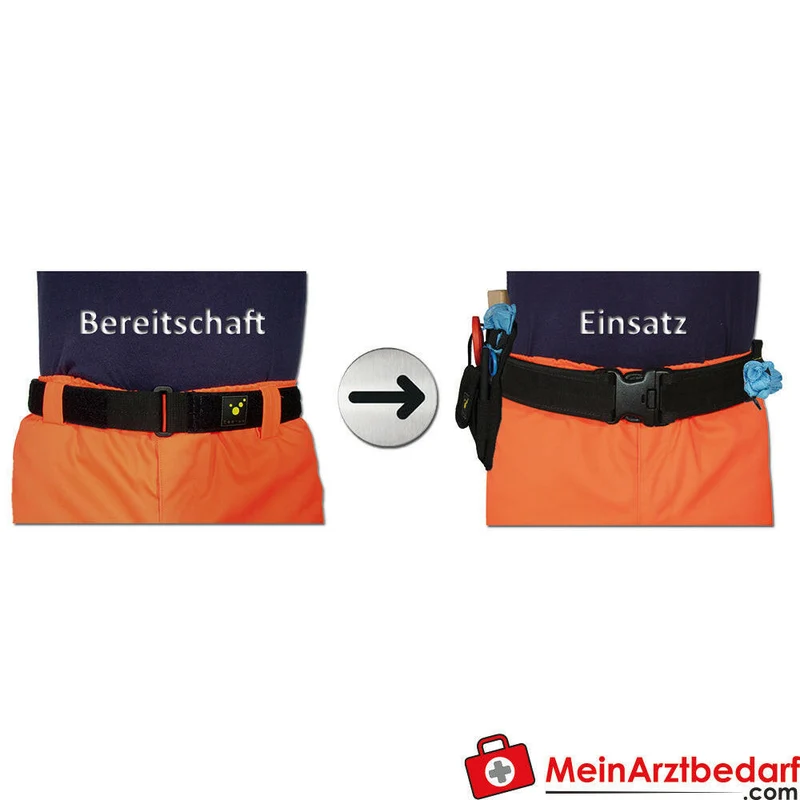TEE-UU BLACK Rettungsdienst-Koppel schwarz, zweiteilig mit GLOVE-FIX, S–XXL