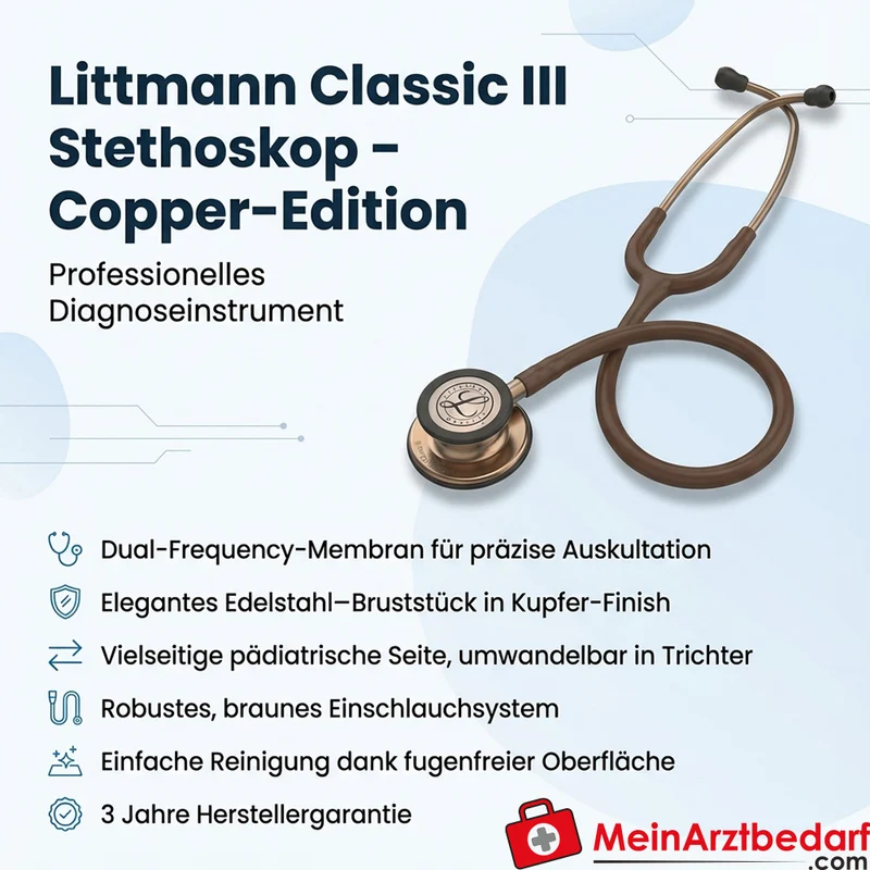Littmann Classic III Stethoskop, Dual-Frequency, Einschlauch, Kupfer-Edition