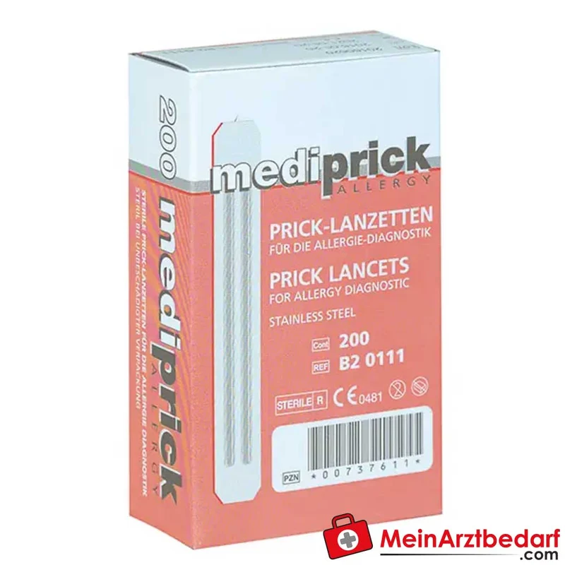 Mediprick Allergietest-Lanzetten 0,9 mm Einmal-Lanzetten steril 200 Stück