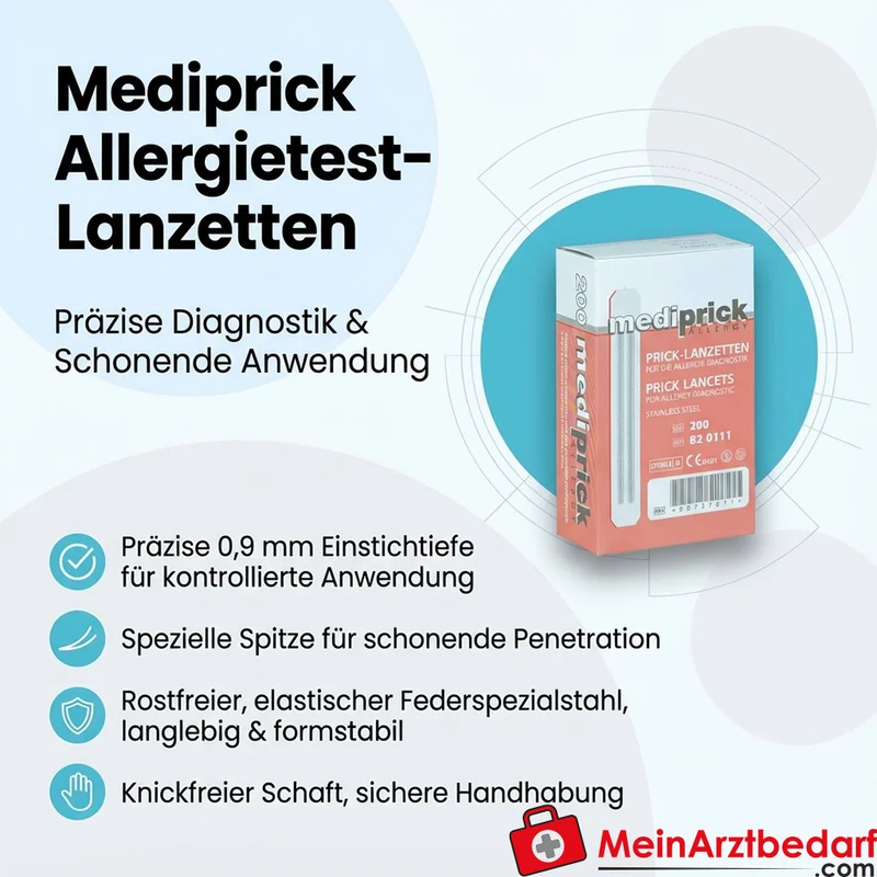 Mediprick Allergietest-Lanzetten 0,9 mm Einmal-Lanzetten steril 200 Stück