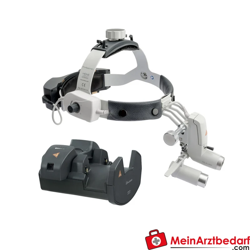 HEINE ML4 LED HeadLight mit HR/HRP Binokularlupen 4x, 340 mm, Professional L-Kopfband