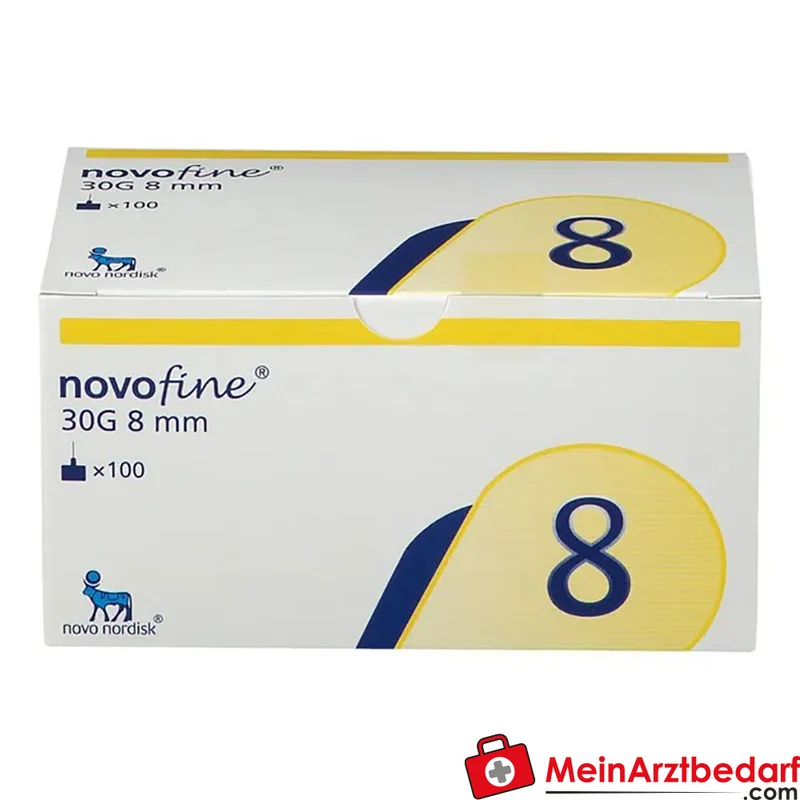 NovoFine Injektionsnadeln 0,30 x 8 mm (30G) Einmalnadel TW 100 Stück
