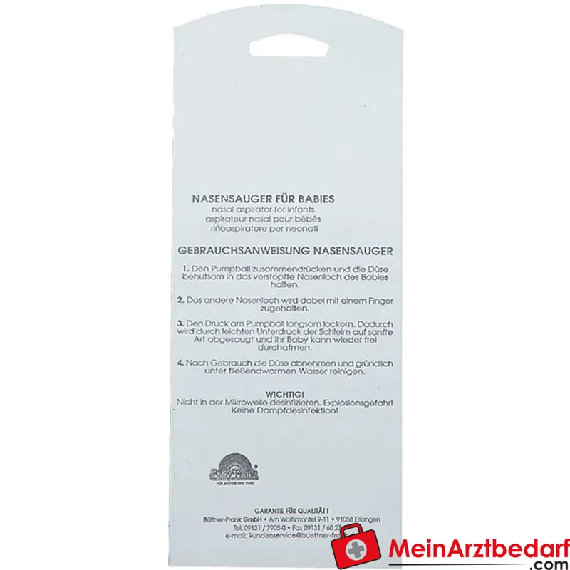 Baby-Frank® Nasensauger Handgerät mit Silikonaufsatz, 1 St.