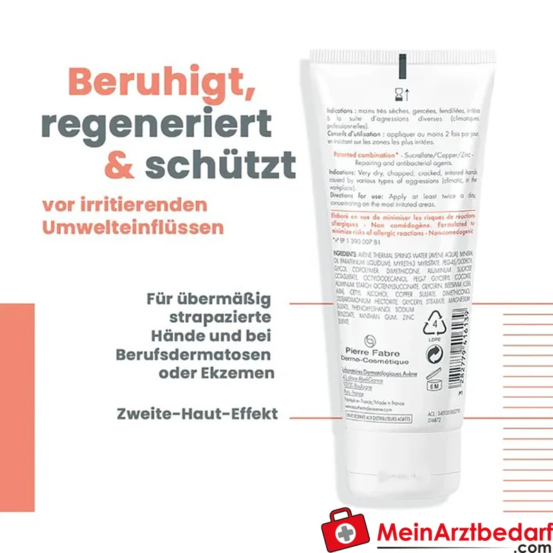 Avène Cicalfate Hände Handcreme mit Sucralfat, Zink- & Kupfersulfat 100 ml