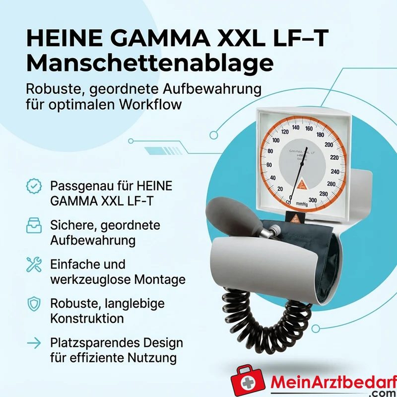 HEINE Manschettenablage für GAMMA XXL LF‑T, robuste Manschettenhalterung