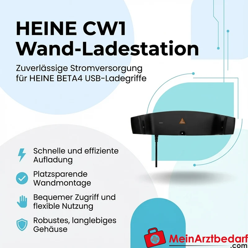 HEINE CW1 Wand-Ladestation für BETA4 USB-Ladegriffe, Wandmontage