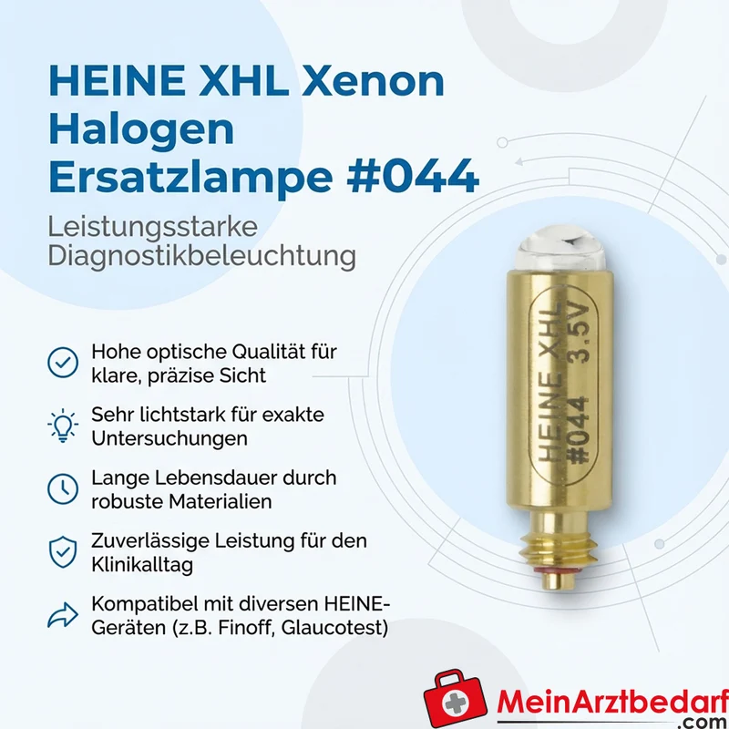 HEINE XHL Xenon-Halogen Ersatzlampe 044 für alpha+ Finoff, Glaucotest und F.O. Laryngoskopgriffe