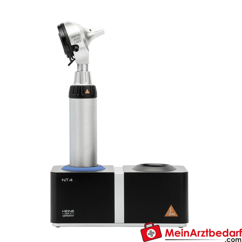 HEINE Otoskop BETA 400 F.O. LED mit BETA4 NT Ladegriff und NT4 Tisch-Ladegerät