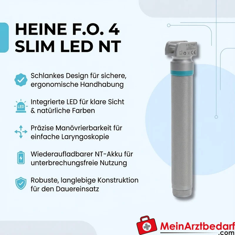 HEINE F.O. 4 Slim LED NT Laryngoskopgriff wiederaufladbar
