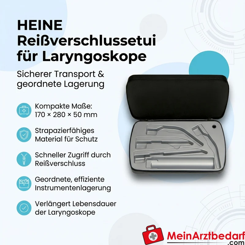 HEINE Reißverschlussetui für Laryngoskope 170 x 280 x 50 mm