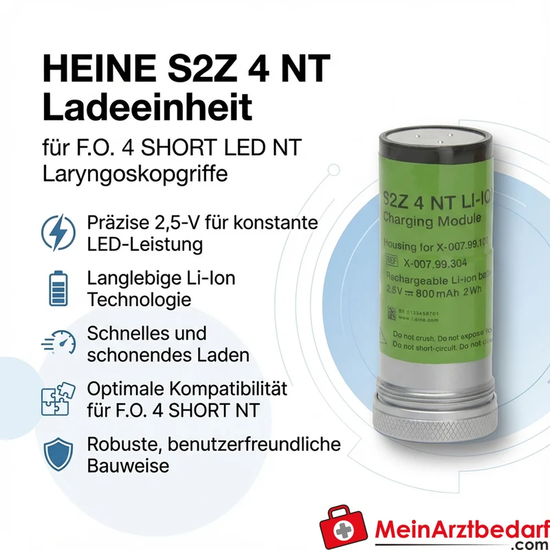 HEINE S2Z 4 NT Ladeeinheit 2,5 V Li-Ion für F.O. 4 SHORT LED NT Laryngoskopgriff