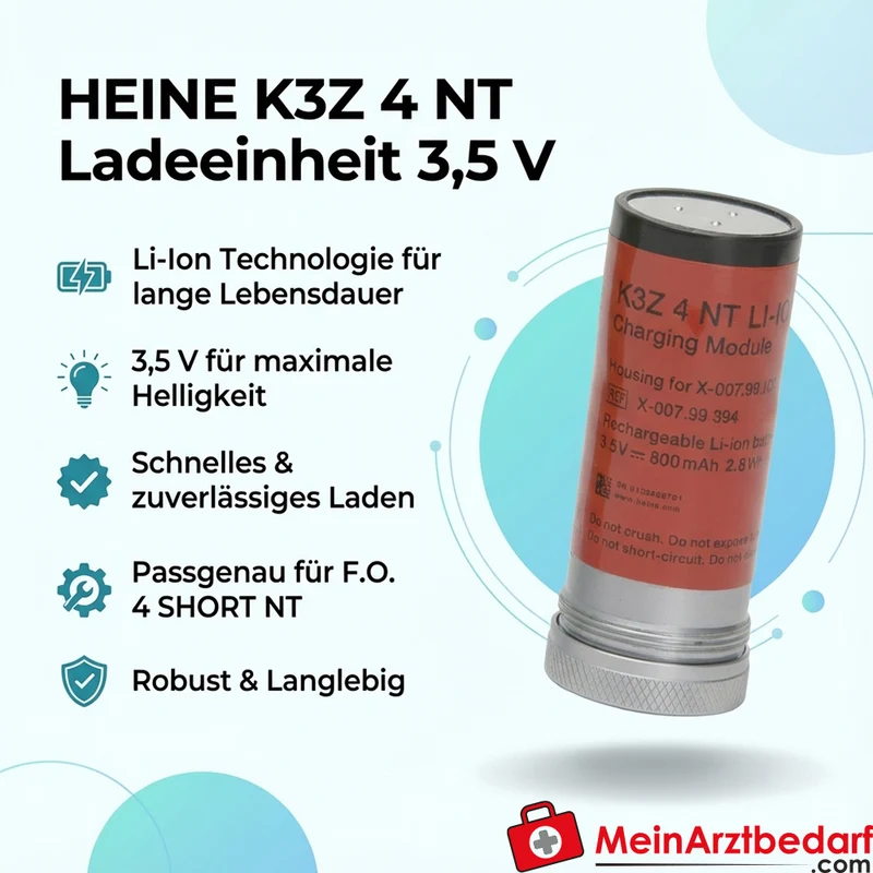 HEINE K3Z 4 NT Ladeeinheit 3,5 V Li-ion für F.O. 4 SHORT NT Laryngoskopgriff