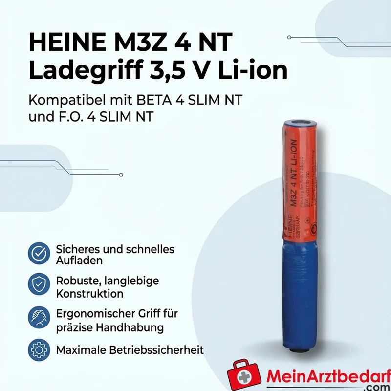 HEINE M3Z 4 NT Ladegerät 3,5 V Li-ion Ladegriff für BETA 4 SLIM NT und F.O. 4 SLIM NT
