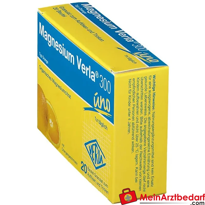 Magnesium Verla 300 mg Trinkgranulat Orange, 20 Beutel
