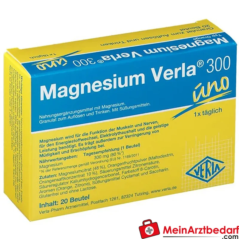 Magnesium Verla 300 mg Trinkgranulat Orange, 20 Beutel