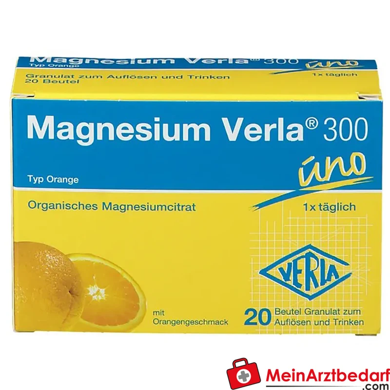 Magnesium Verla 300 mg Trinkgranulat Orange, 20 Beutel