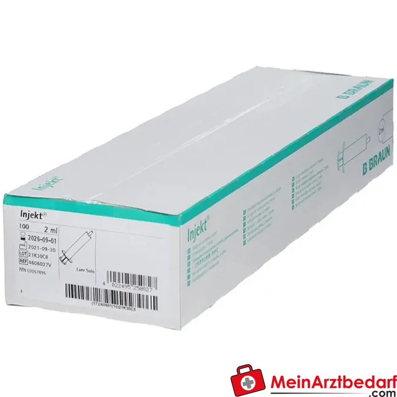 Braun Injekt Solo 2-teilige Einmalspritze 2 ml, zentrischer Luer, 100 Stk.