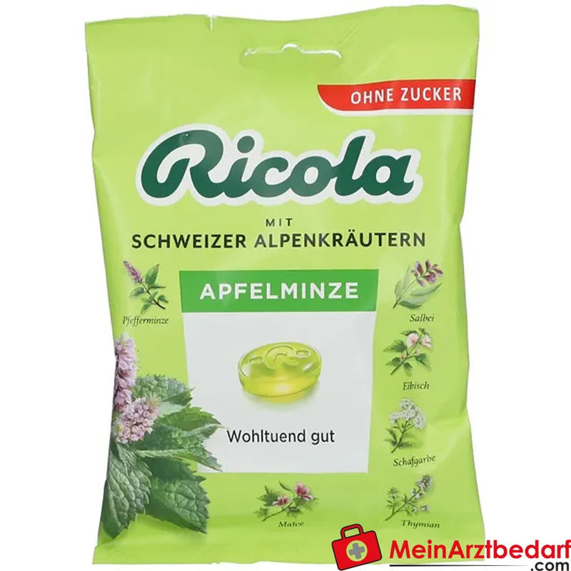 Ricola Schweizer Kräuterbonbons Apfelminze zuckerfrei Bonbons 75 g