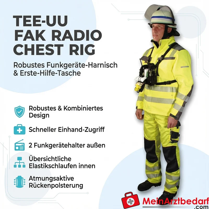 TEE-UU IFAK Radio Chest Rig Funkgeräte-Harnisch mit IFAK-Tasche, schwarz