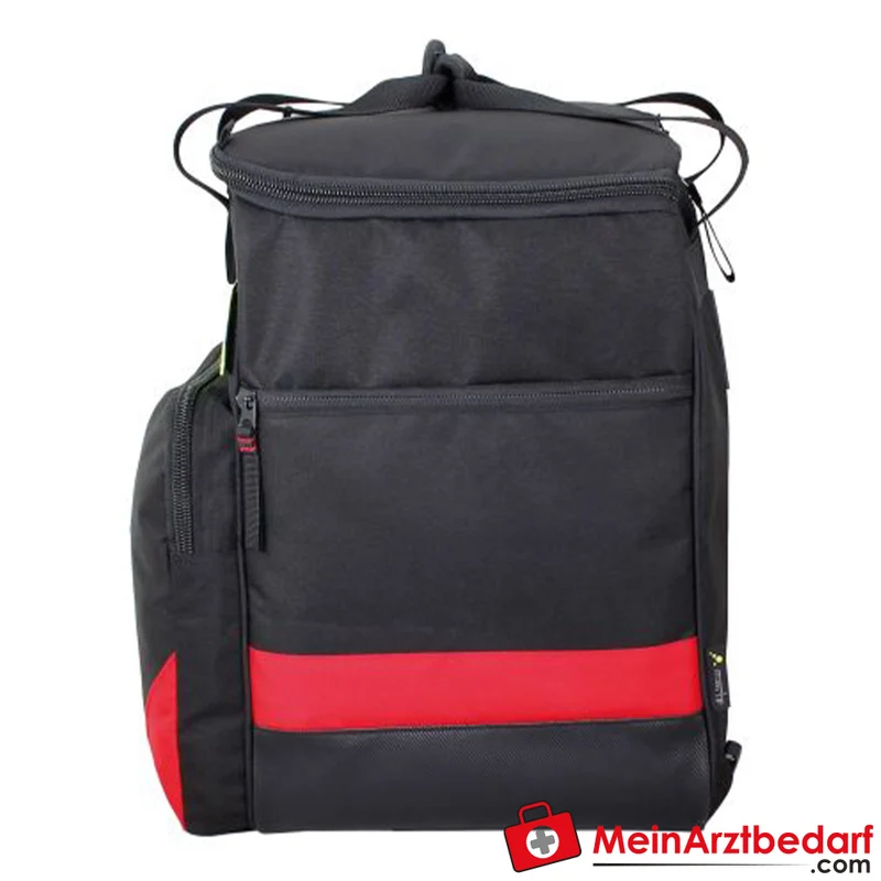 TEE-UU EQUIBAG EVO Einsatzrucksack 50 L mit Stiefelfach und Helmhalterung 600D Polyester schwarz/rot
