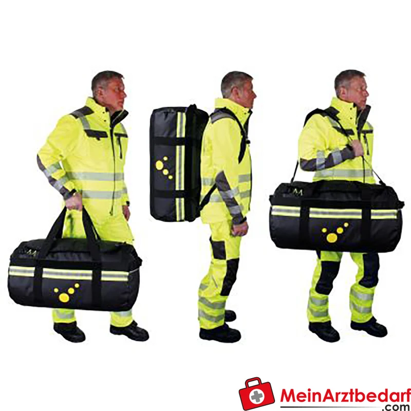 TEE-UU BARRELBAG Bekleidungstasche 75 L wasserdicht mit verstärktem Boden, Rucksack- und Umhängefunktion, Reflexstreifen