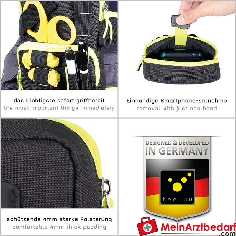 TEE-UU ZIP PLUS Holster 1200D Polyester 13,5x21x7 cm schwarz