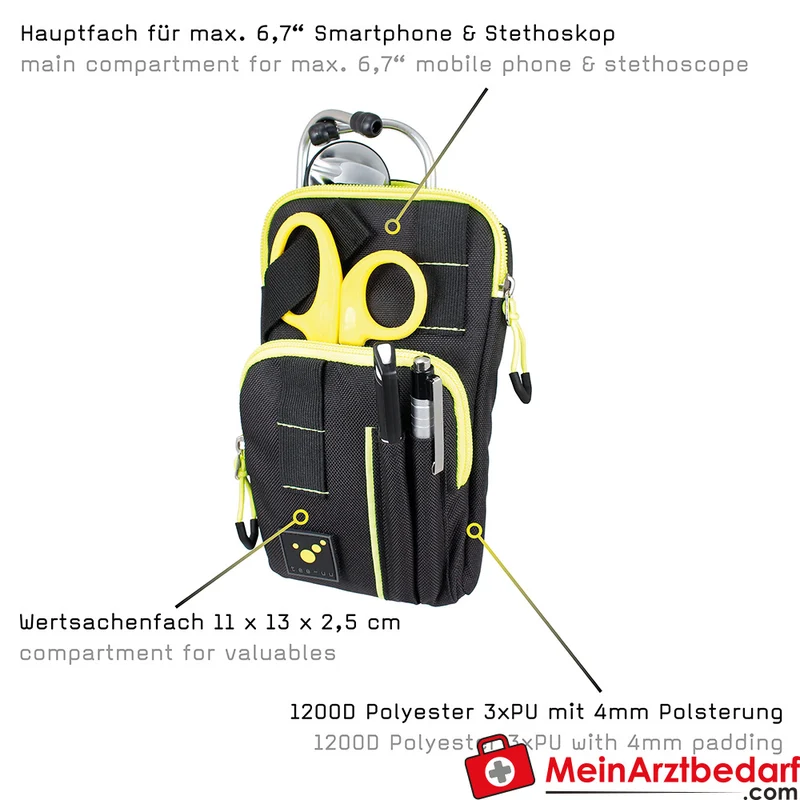 TEE-UU ZIP PLUS Holster 1200D Polyester 13,5x21x7 cm schwarz