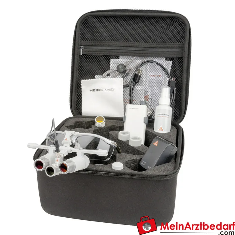 HEINE LoupeLight2 HRP 6x Binokularlupe 340 mm mit S‑FRAME und mPack mini