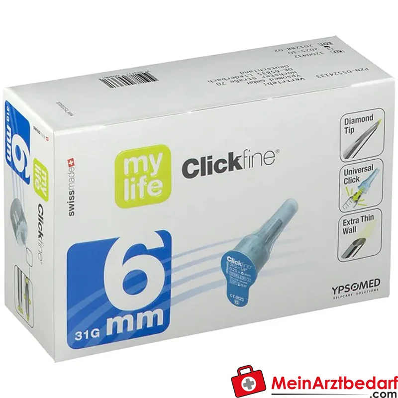mylife Clickfine Pen-Nadeln 6 mm Kanülen 100 Stück