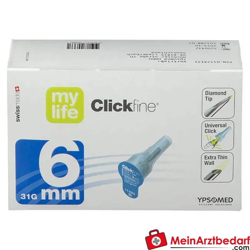 mylife Clickfine Pen-Nadeln 6 mm Kanülen 100 Stück