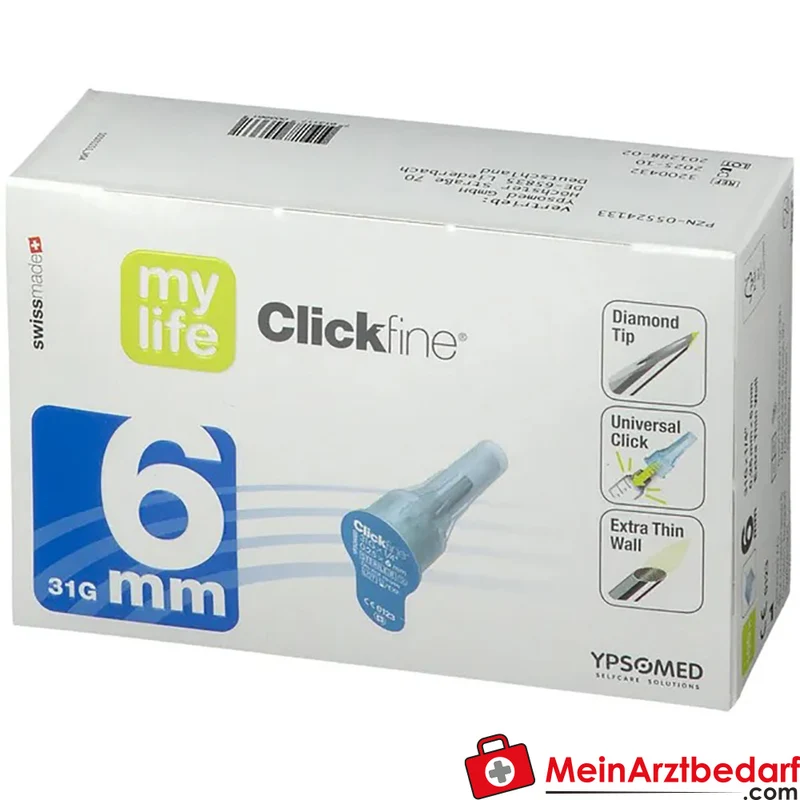 mylife Clickfine Pen-Nadeln 6 mm Kanülen 100 Stück