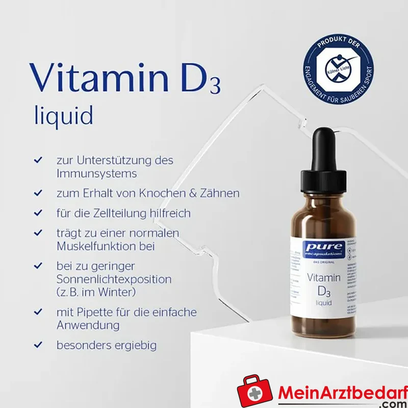 Pure Encapsulations Vitamin D3 1000 I.E. Colecalciferol Flüssigkeit 22,5 ml