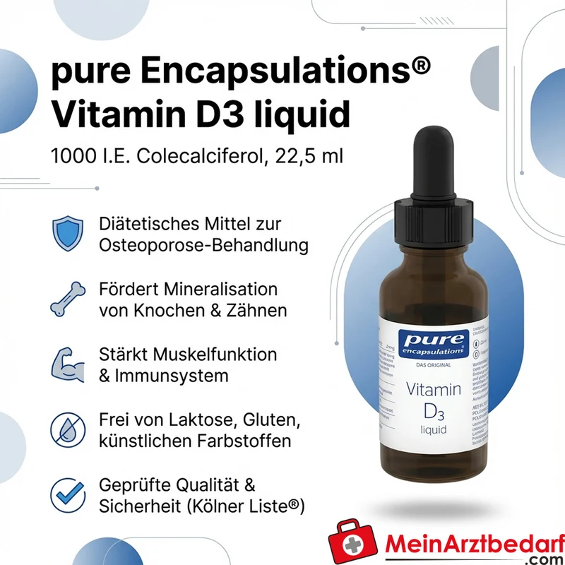 Pure Encapsulations Vitamin D3 1000 I.E. Colecalciferol Flüssigkeit 22,5 ml
