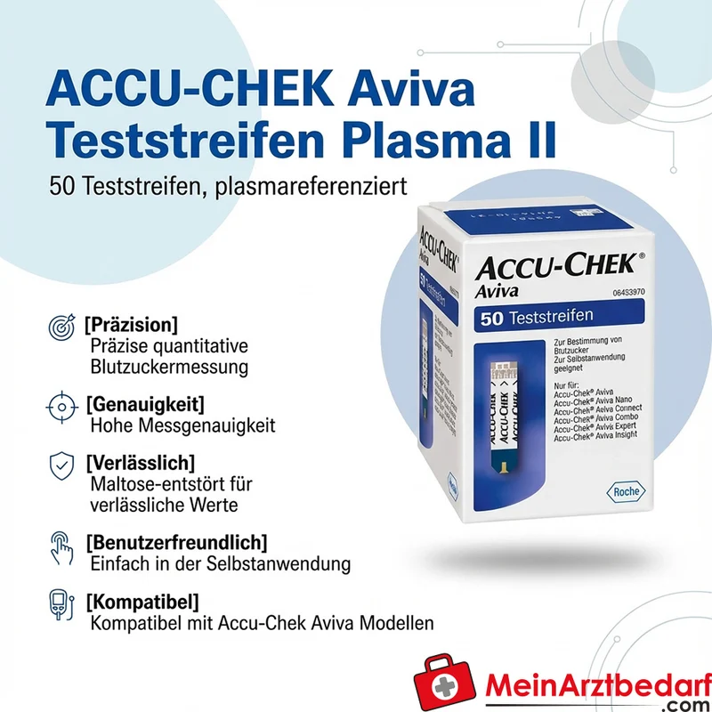 ACCU-CHEK Aviva Teststreifen Plasma II plasmareferenziert maltose‑entstört 50 St.