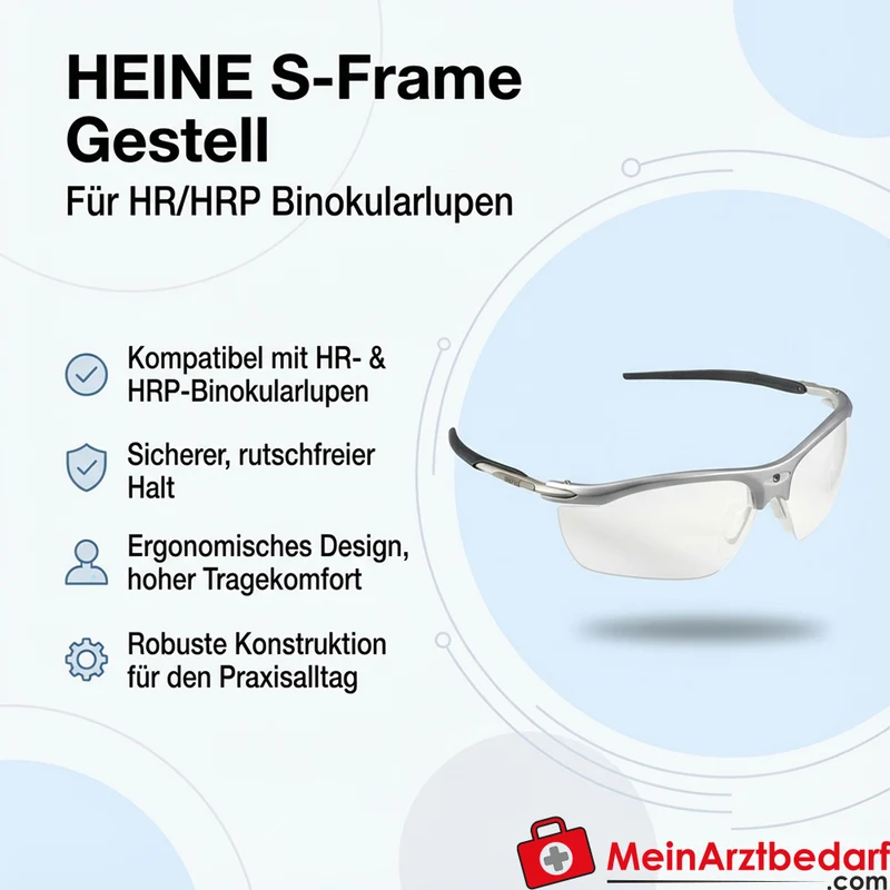 HEINE S-Frame Gestell für HR/HRP Binokularlupen, ergonomisch, inkl. Halteband