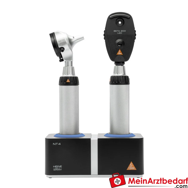HEINE BETA 200 LED Ophthalmoskop und BETA 200 LED F.O. Otoskop Kit mit BETA4 NT Ladegriffen und NT4 Tisch-Ladegerät