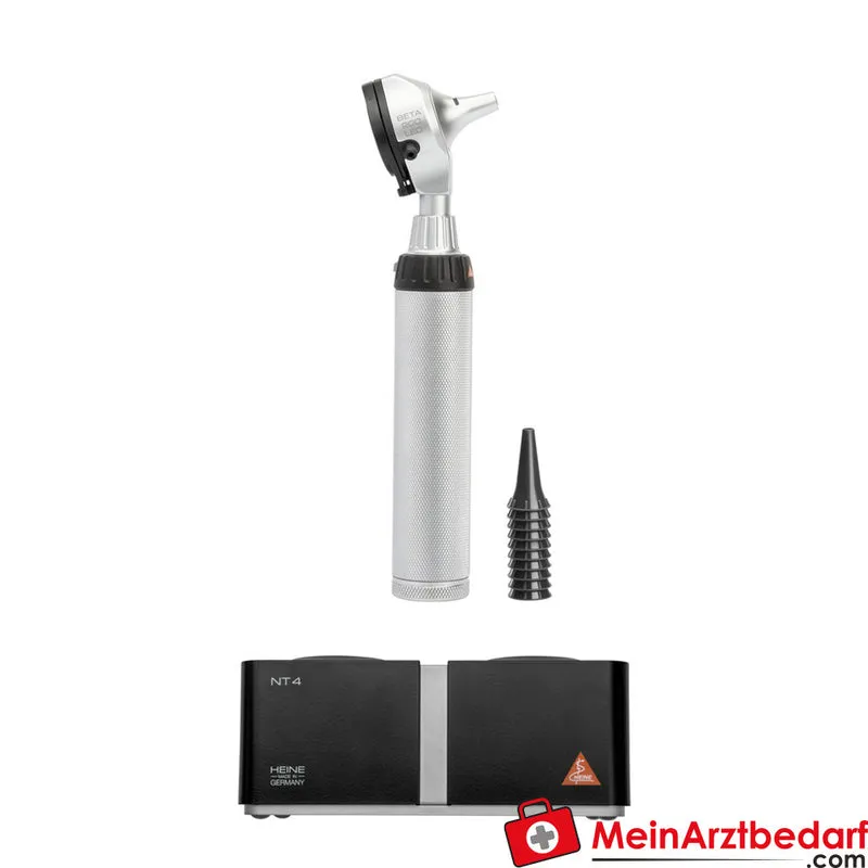 HEINE Beta 200 LED F.O. Otoskop Ladegriff, Metallgehäuse, wiederaufladbar