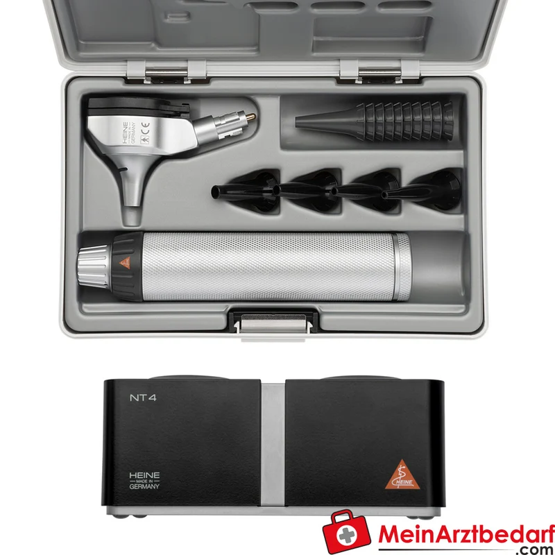 HEINE Beta 200 LED F.O. Otoskop Ladegriff, Metallgehäuse, wiederaufladbar