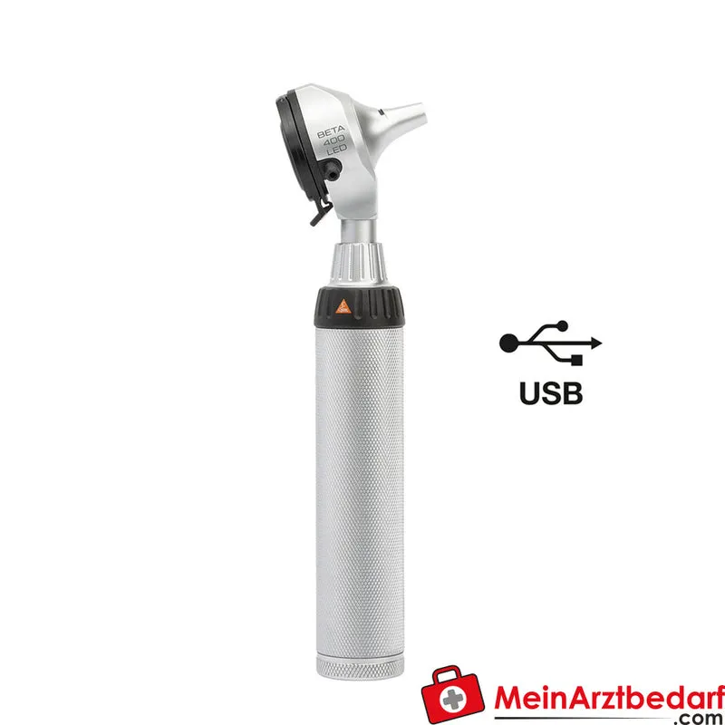 HEINE Beta 400 LED F.O. Otoskop mit USB-Ladegriff, stufenlos dimmbar