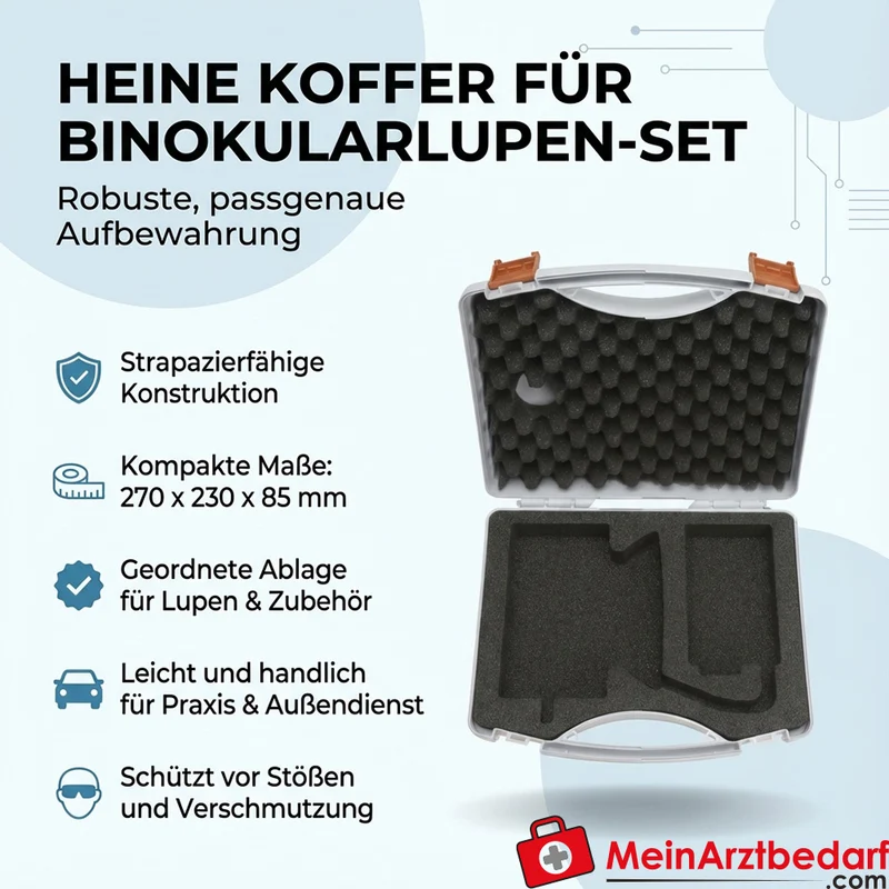 HEINE Koffer für Binokularlupen-Set 270 x 230 x 85 mm, robuste Ausführung