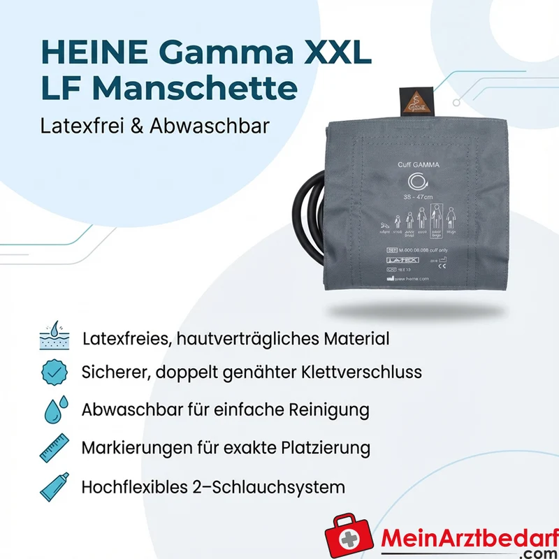 HEINE Gamma XXL LF 2‑Schlauchmanschette latexfrei, abwaschbar