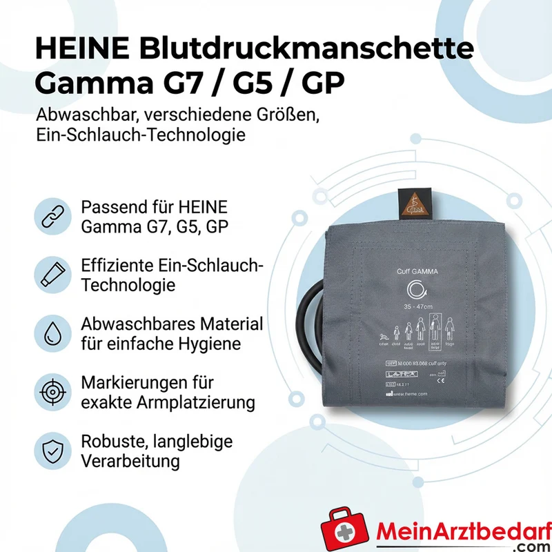 HEINE Blutdruckmanschette 1-Schlauch für Gamma G7/G5/GP, abwaschbar, versch. Größen