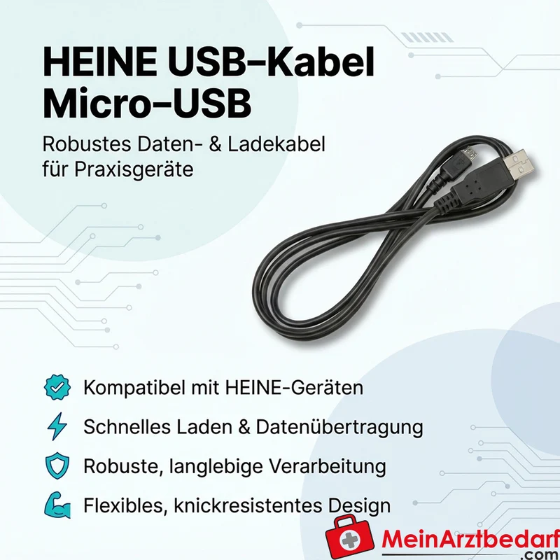 HEINE USB-Kabel Micro‑USB für HEINE-Geräte, robustes Daten- & Ladekabel
