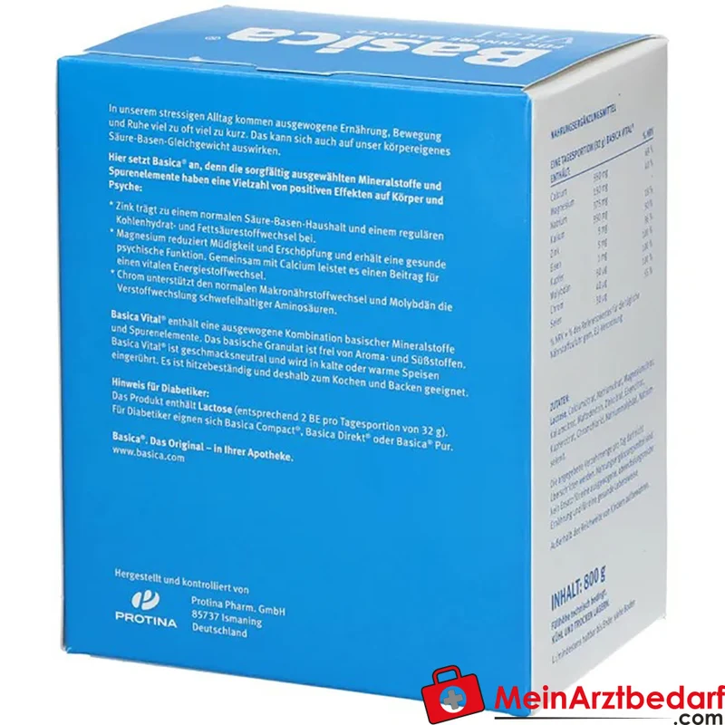 Basica Vital basisches Granulat Calcium Magnesium Zink 800 g