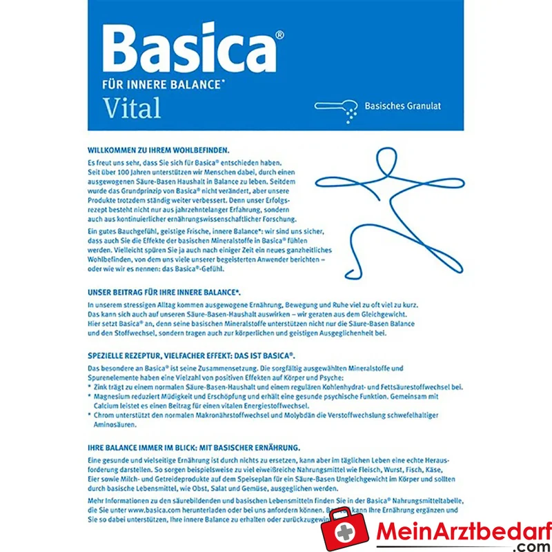 Basica Vital basisches Granulat Calcium Magnesium Zink 800 g